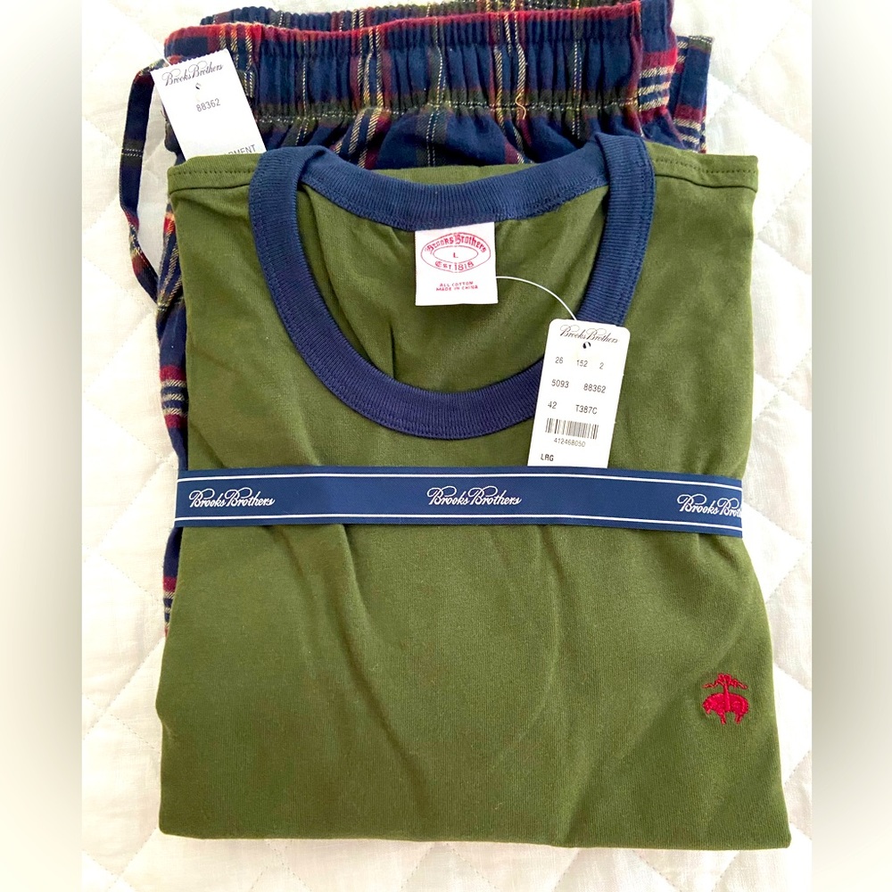 NWT Brooks Brothers Men’s Large Plaid Pajama Set